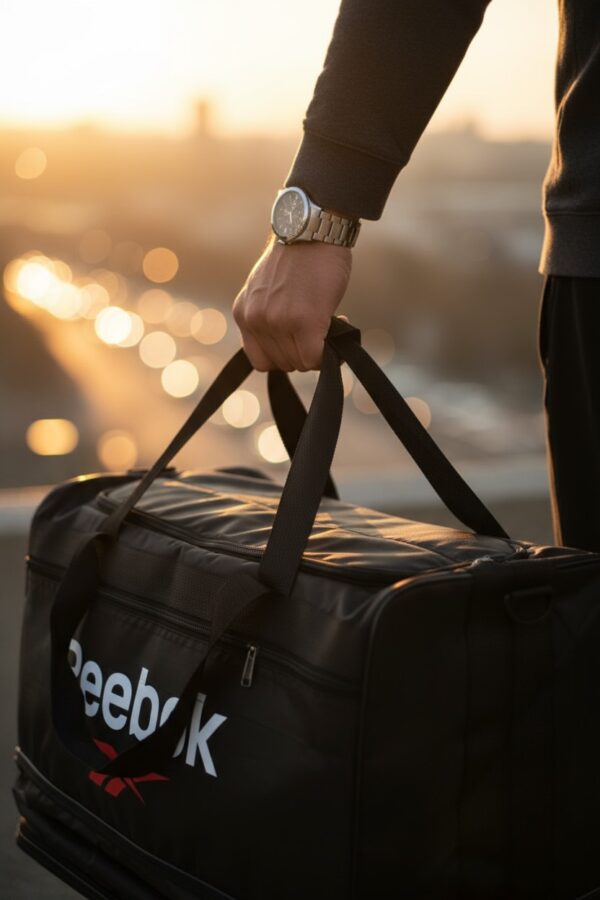 Reebok Black Sports Duffel Bag