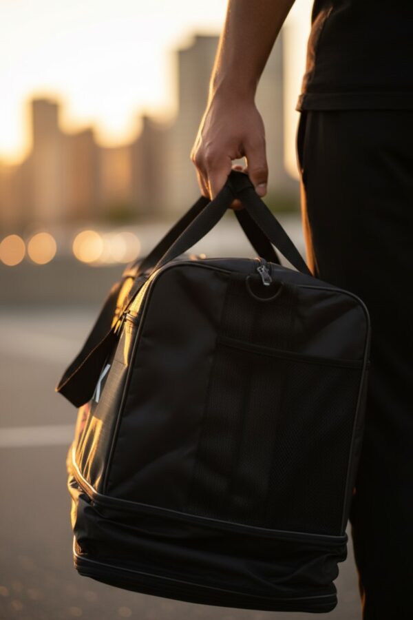 Reebok Black Sports Duffel Bag - Image 3