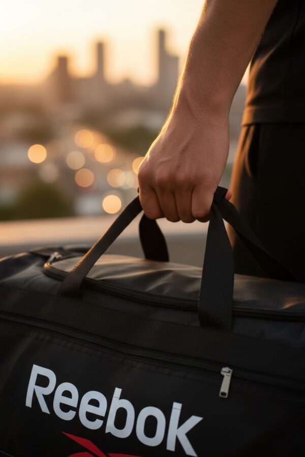 Reebok Black Sports Duffel Bag - Image 4